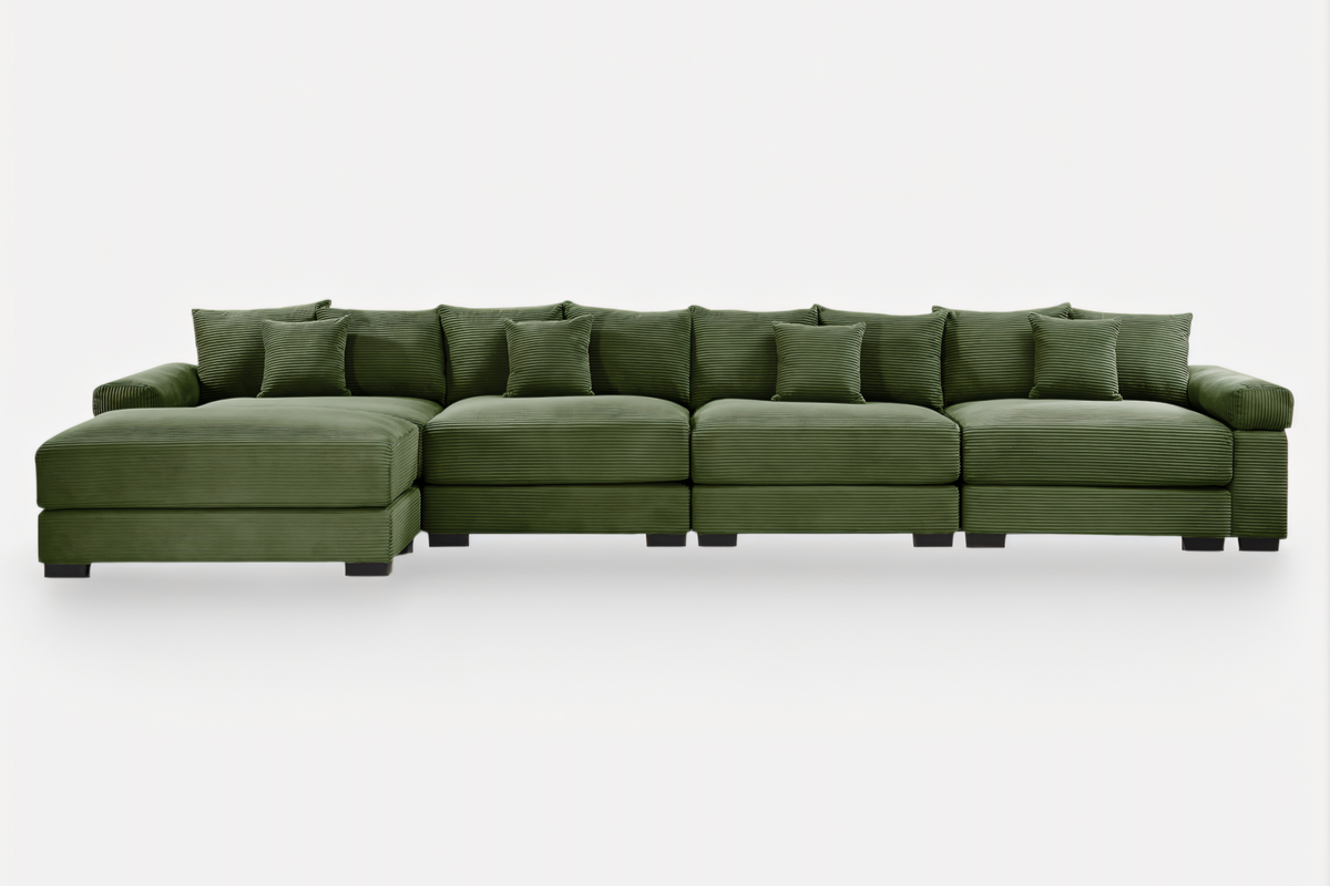 DESEO 170&quot; 4-Seater Sofa with 1 Ottoman