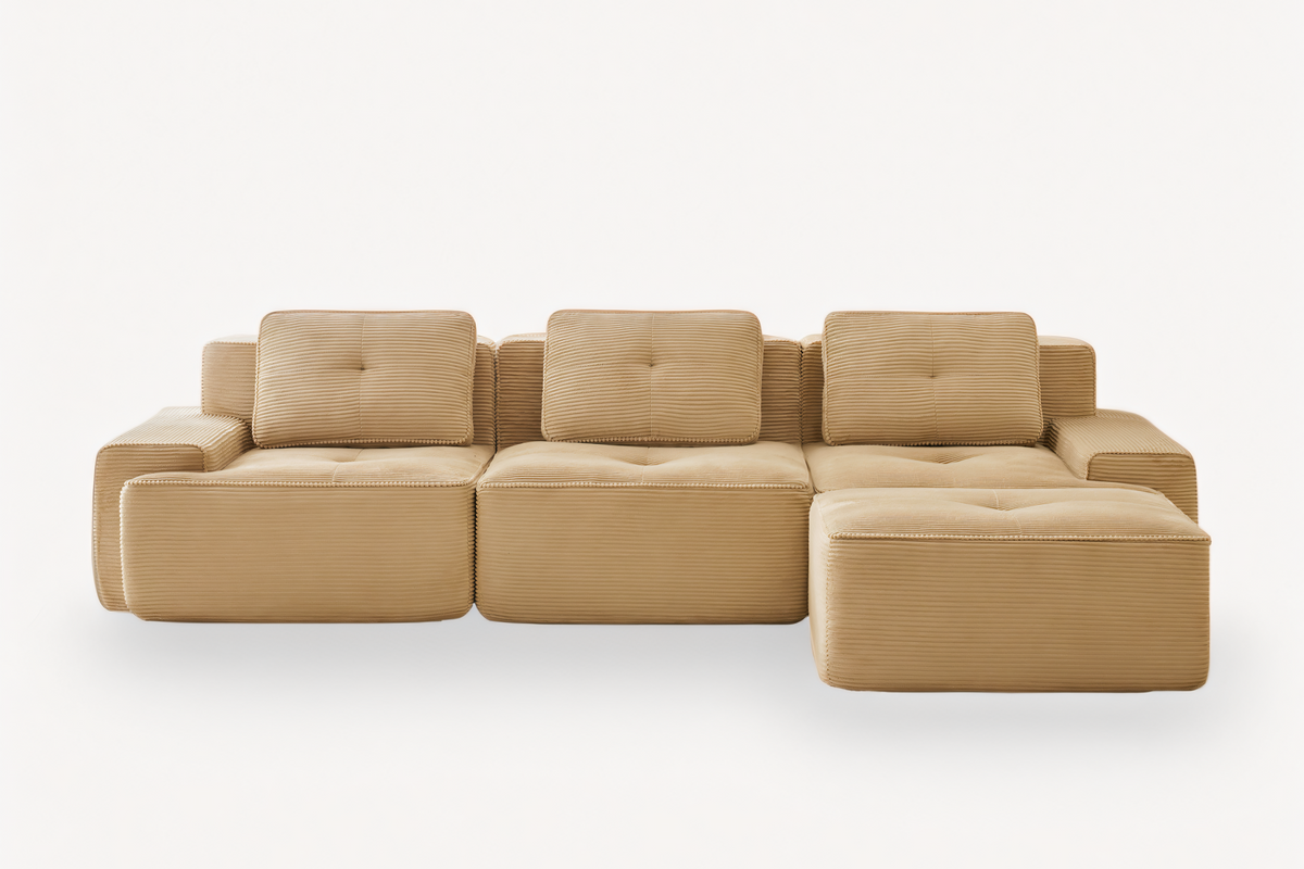 CORDELIA 117" 3-Seater Sofa with 1 Ottoman