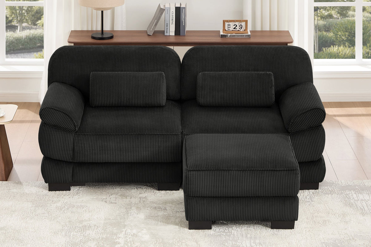 MASON 76" Loveseat with 1 Ottoman