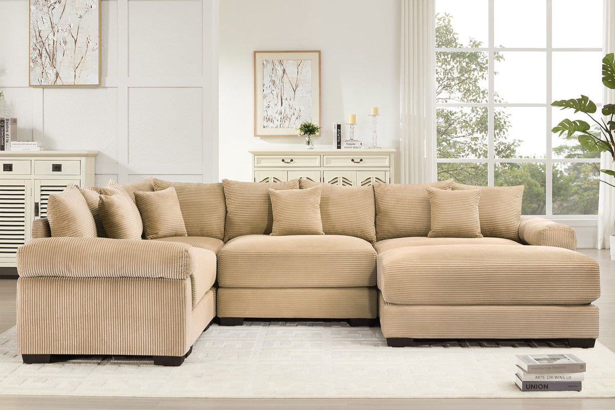 DESEO 196" Sectional Sofa with Ottoman