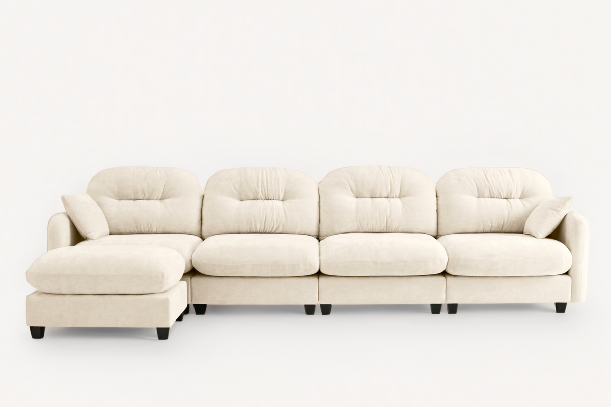 NUVIA 140&quot; 4 Seater Sofa with 1 Ottoman