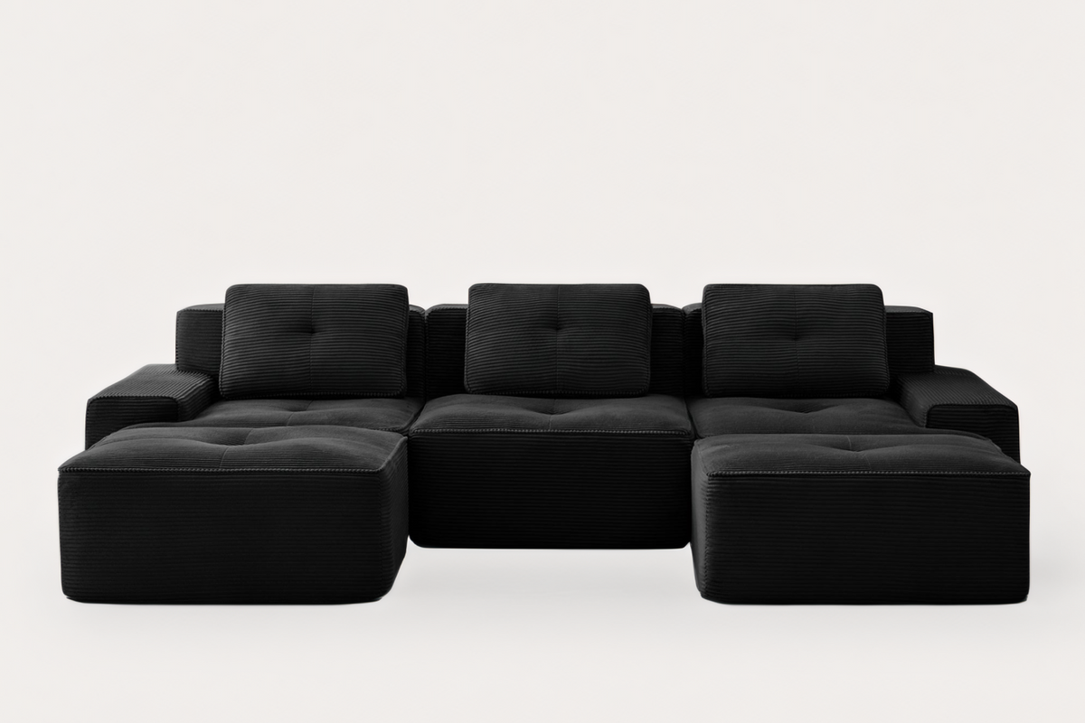 CORDELIA 117" 3-Seater Sofa with 2 Ottomans