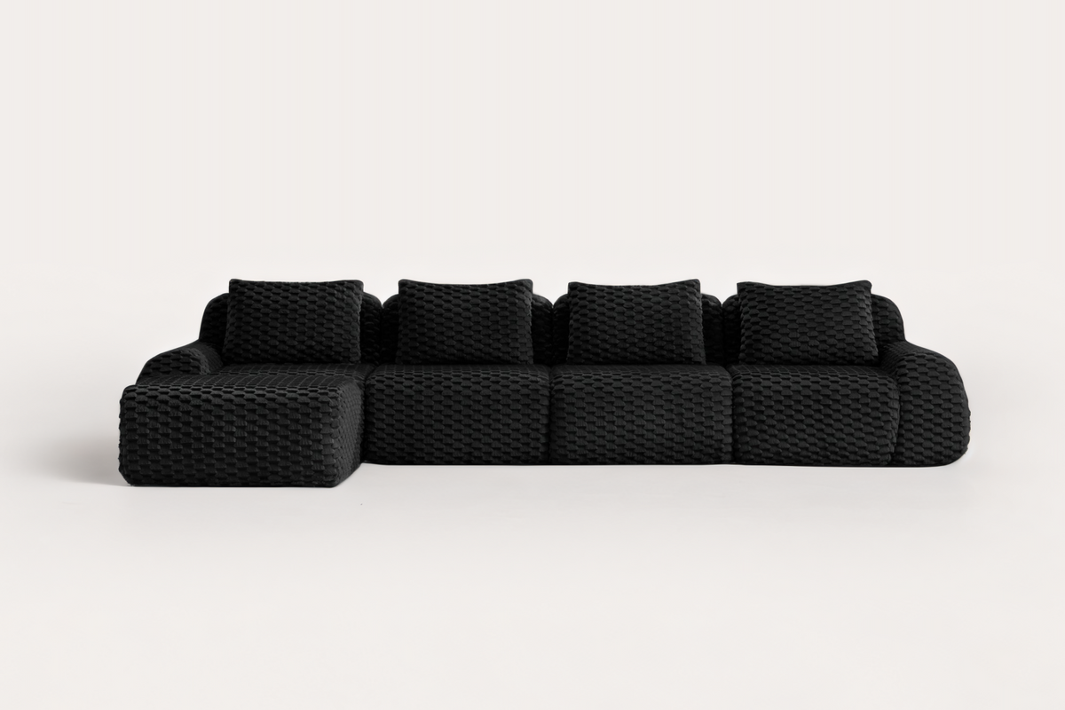 LAURENT 146" 4-Seater Sofa with 1 Ottoman