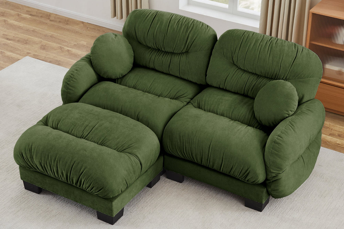 FLORA 81" Loveseat Sofa With 1 Ottoman