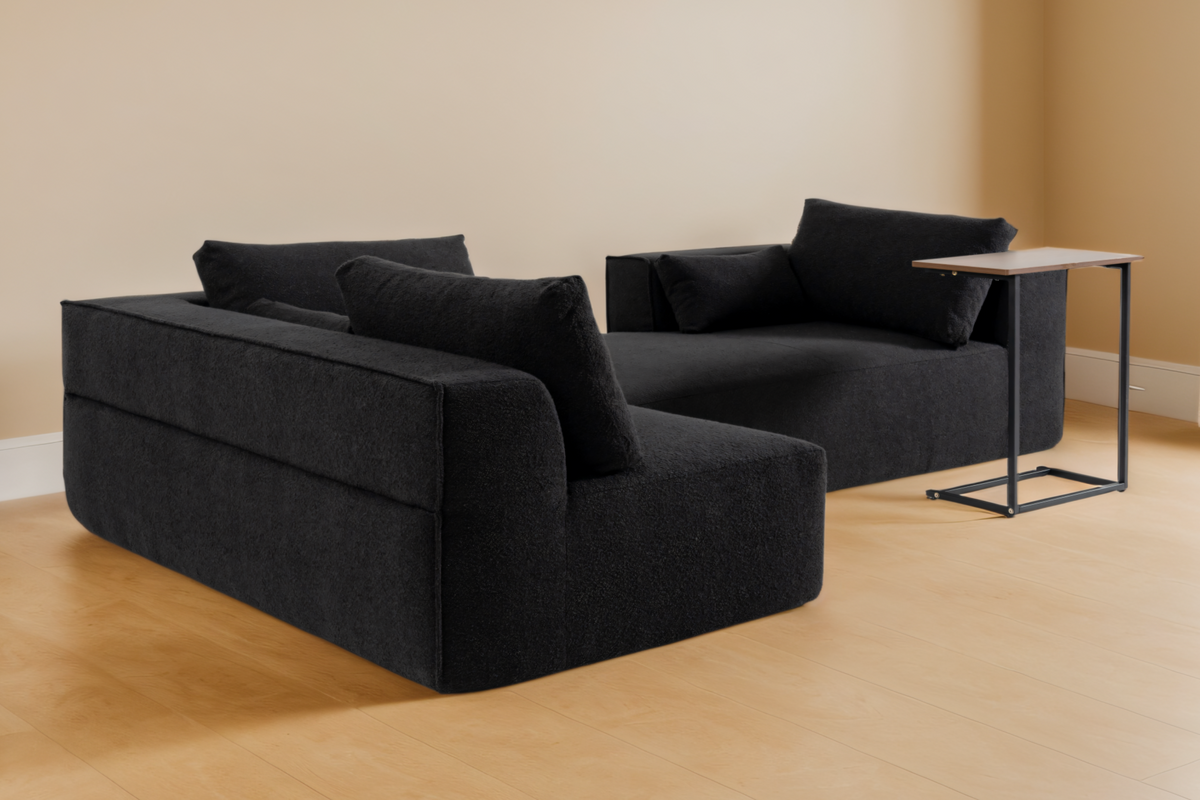 NOUVA 112&quot; Boucle Sectional + Complimentary Side Table