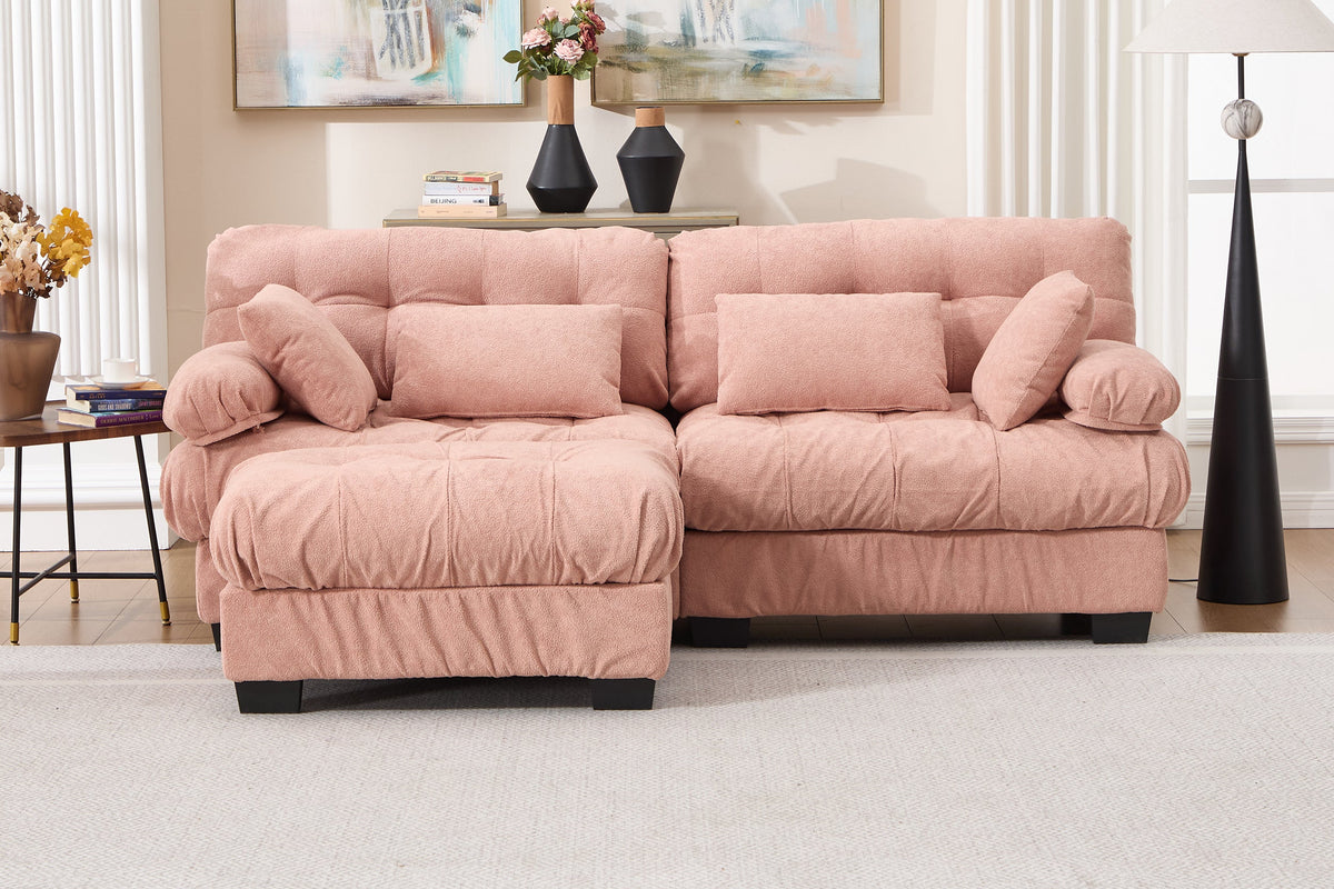 FELZARO 88" Loveseat Sofa with 1 Ottoman