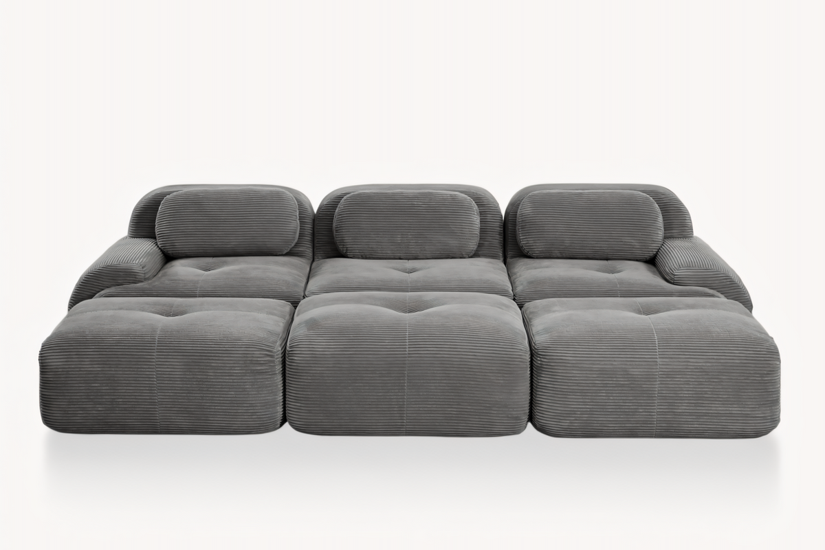 MIA 117&#39;&#39; 3-Seater Sofa with 3 Ottomans
