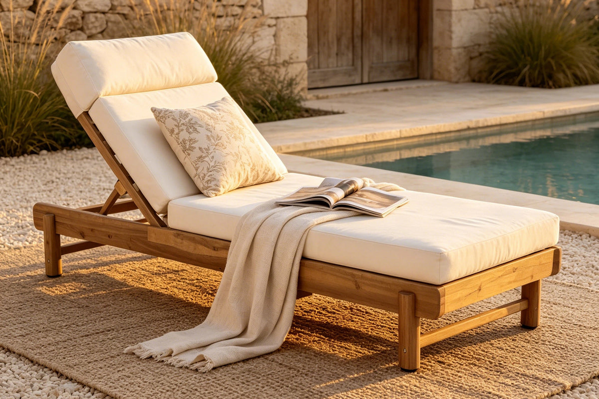 TYVORA Adjustable Chaise Lounge with Headrest