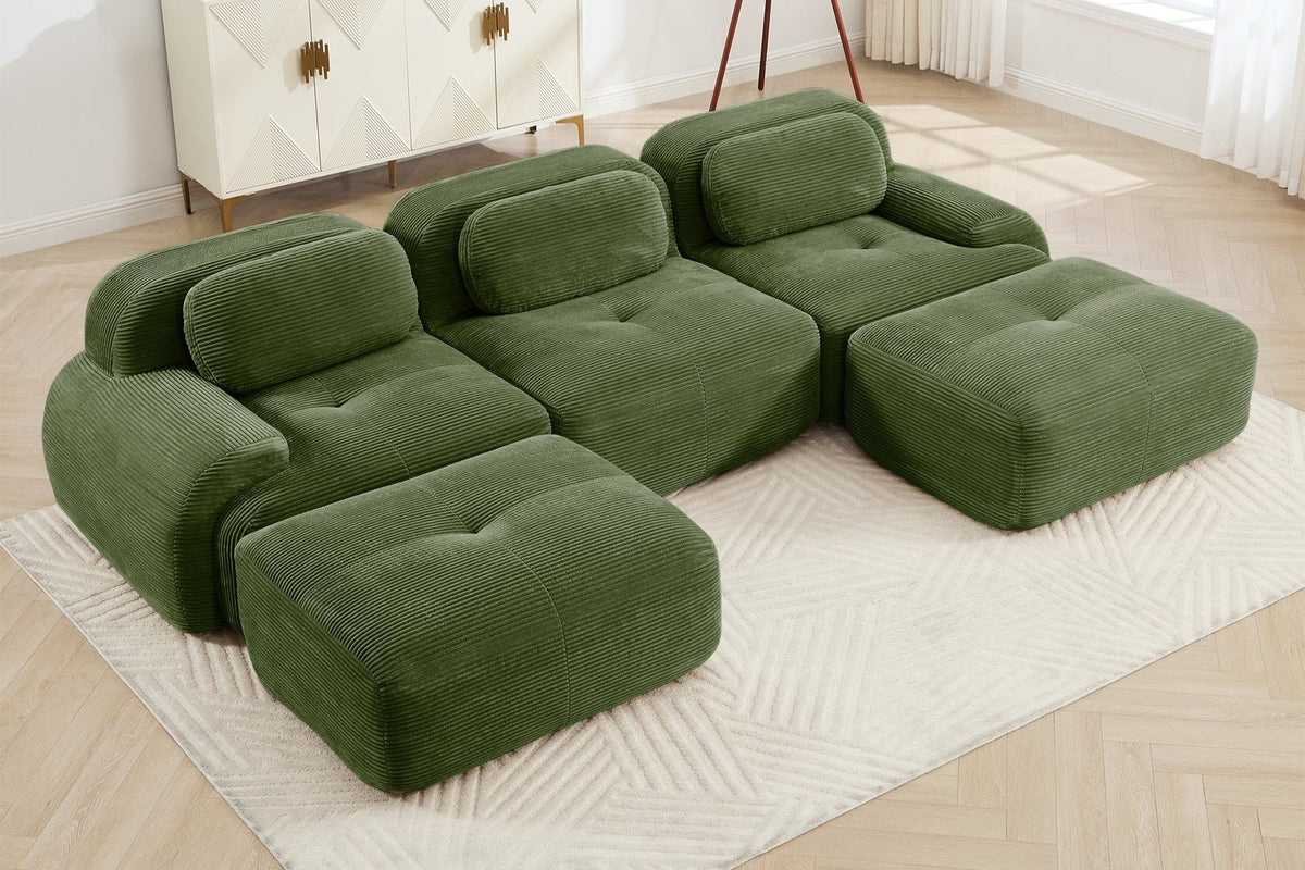 MIA 117&#39;&#39; 3-Seater Sofa with 2 Ottomans