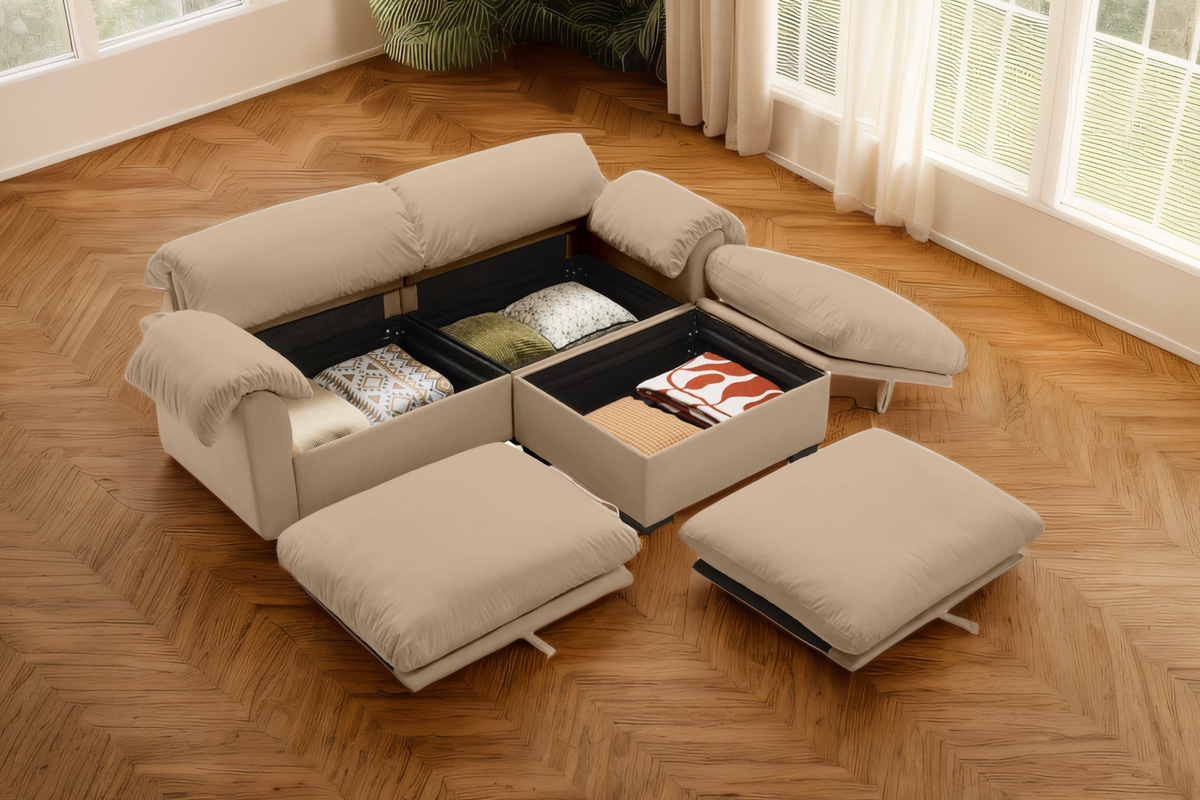 Parris 84&quot; Sofa 2 Seater With 1 Ottoman