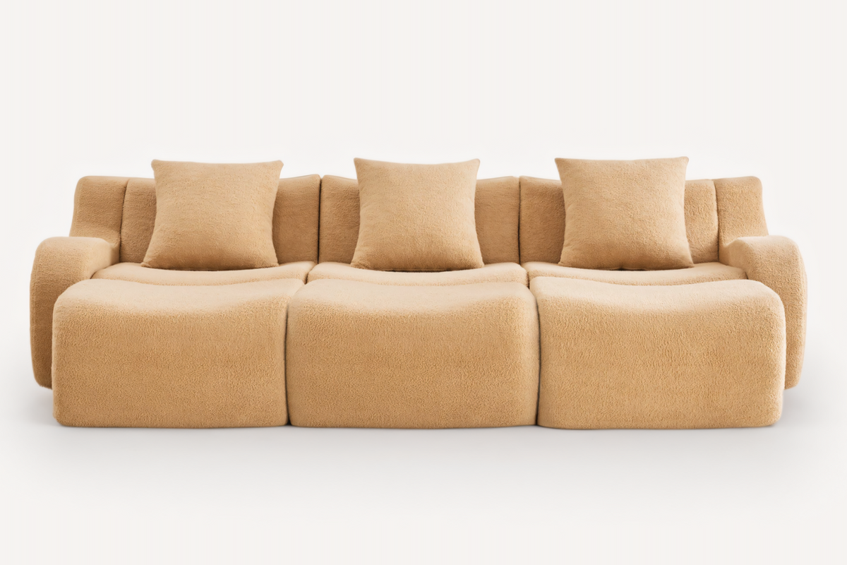 ROMA 115.3" 3-Seater Sofa with 3 Ottomans