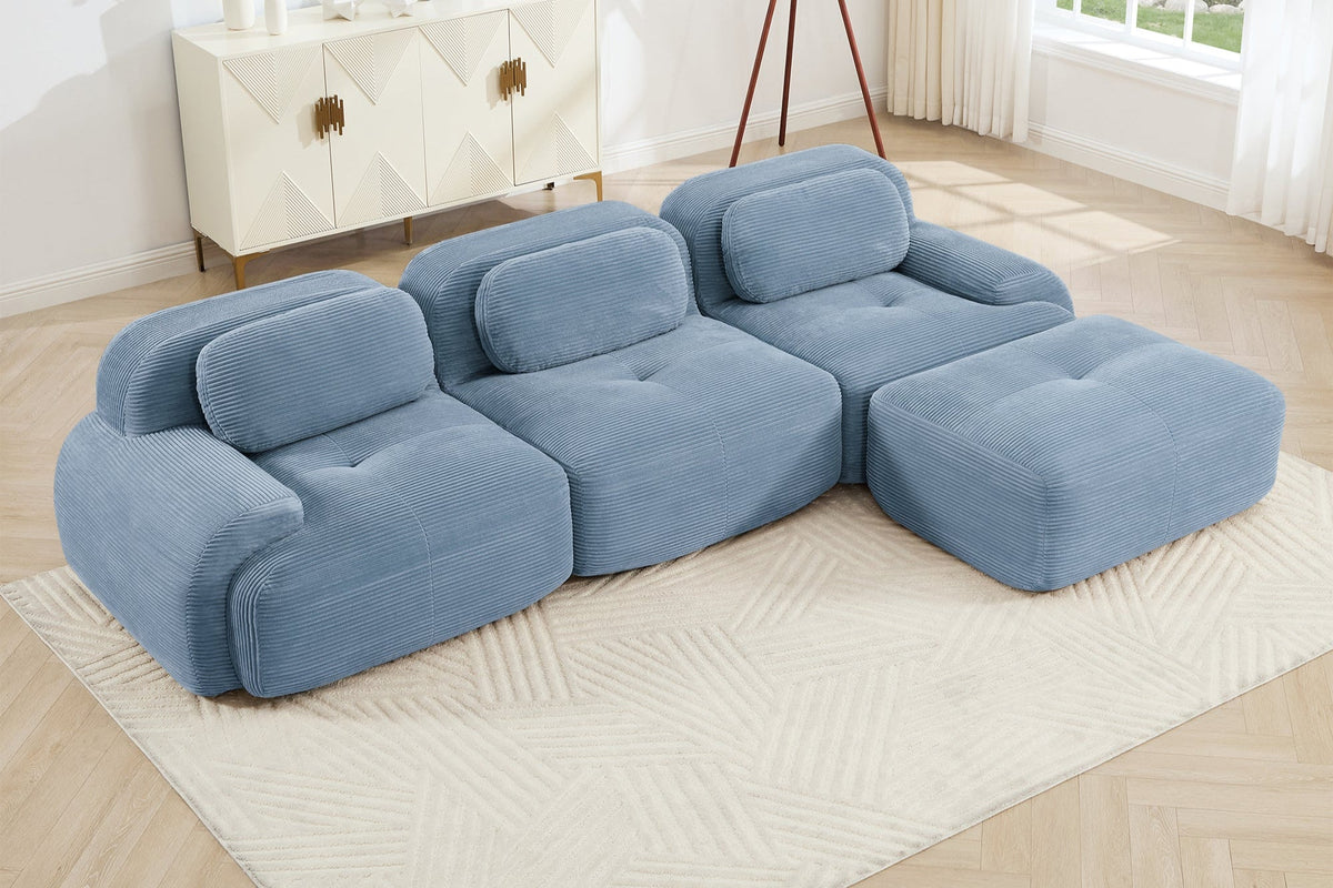 MIA 117&#39;&#39; 3-Seater Sofa with 1 Ottoman