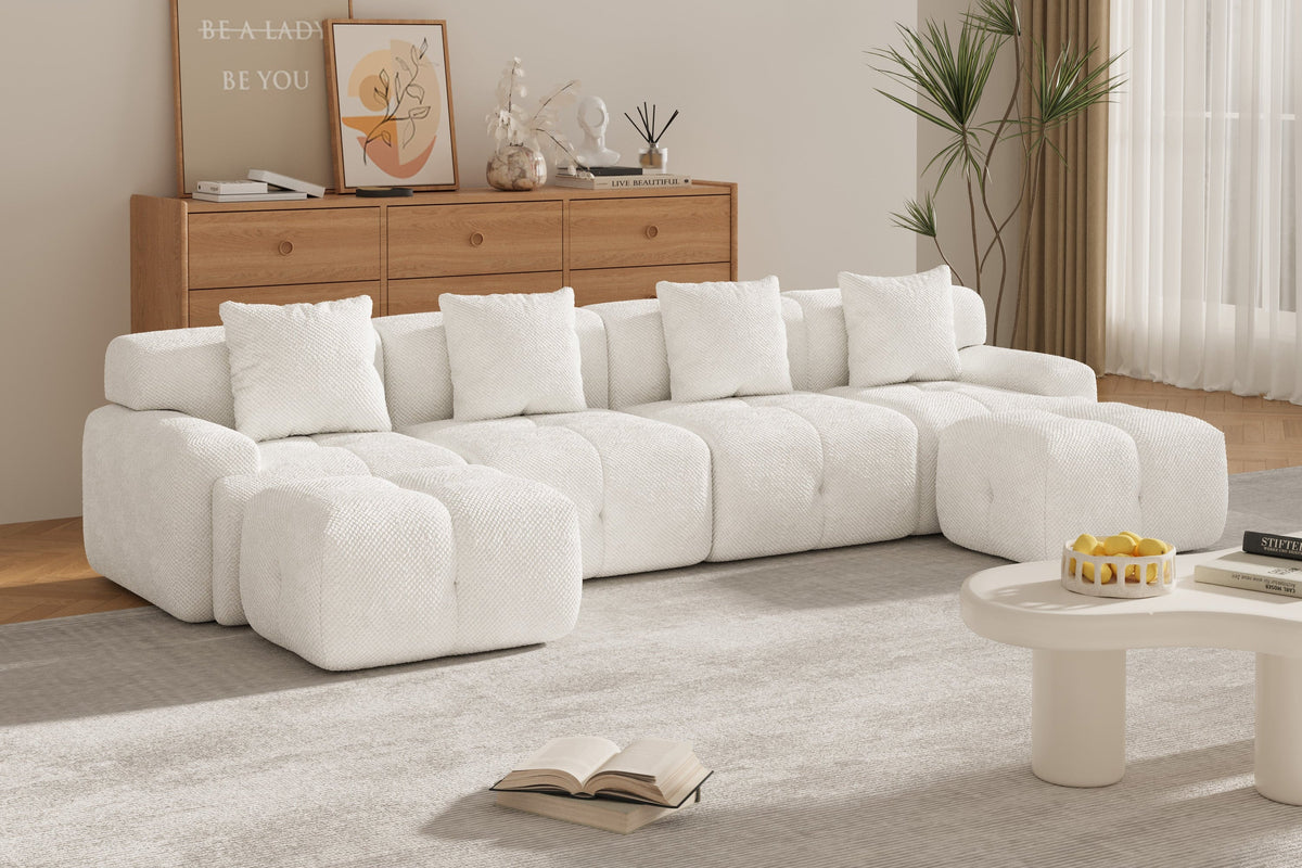 NEXO 135" 4-Seater Sofa with 2 Ottomans