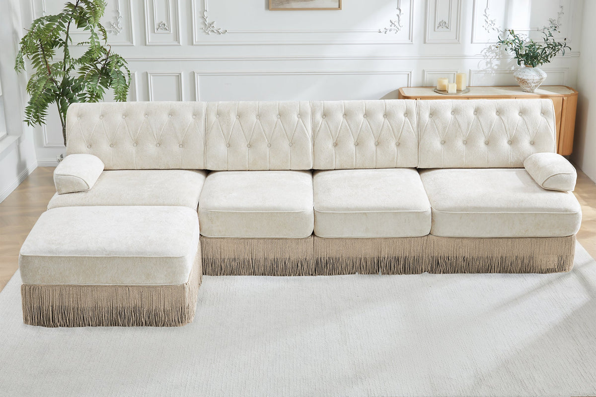 ELIZA 135" 4-Seater Sofa With 1 Ottoman