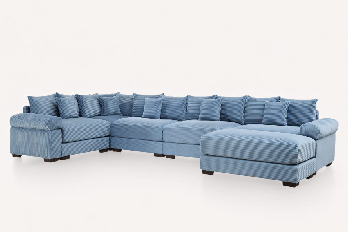 DESEO 233&quot; Sectional Sofa with Ottoman