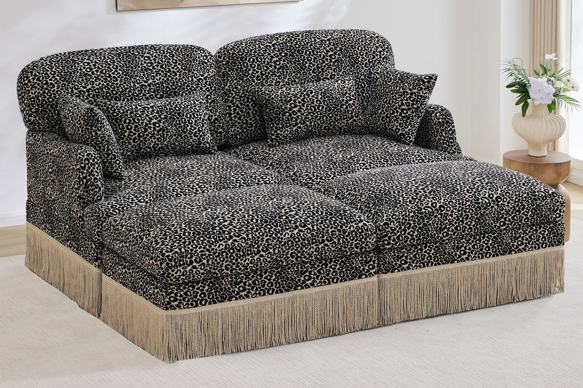 ORLAVO 69" Loveseat With 2 Ottomans