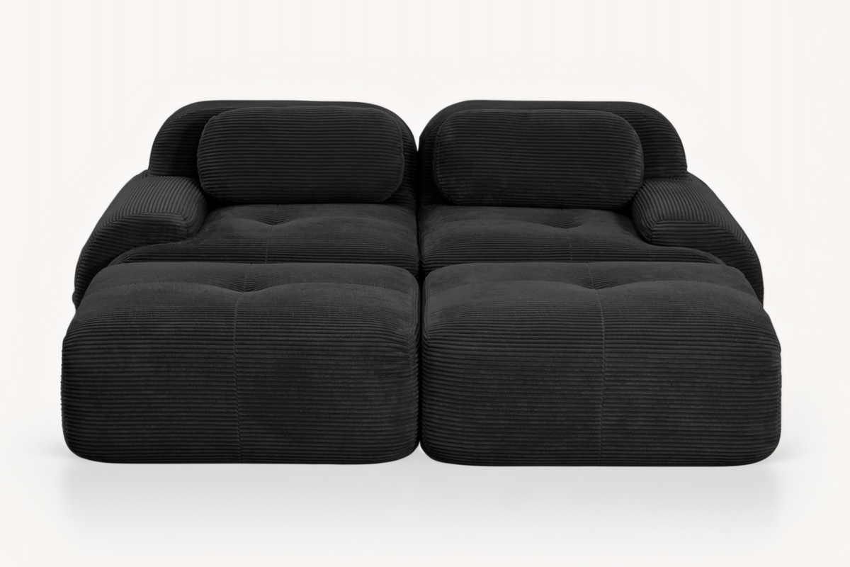 MIA 82&#39;&#39; Loveseat with 2 Ottomans