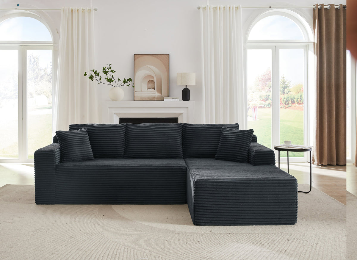 NOUVA 103" Corduroy Right Chaise Sofa