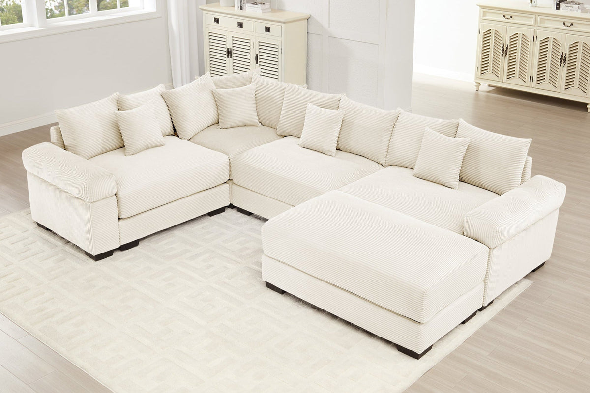 DESEO 196&quot; Sectional Sofa with Ottoman
