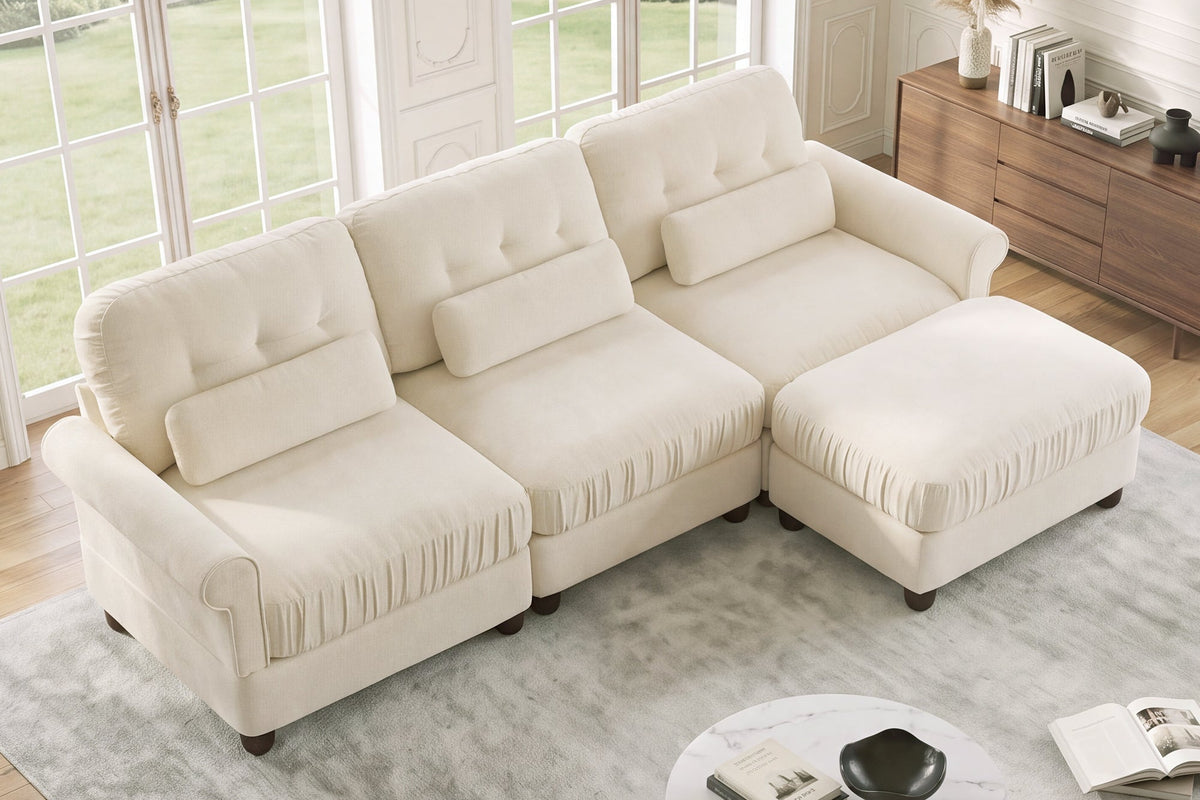 MELBOURNE 98" 3-Seater Sofa with 1 Ottoman