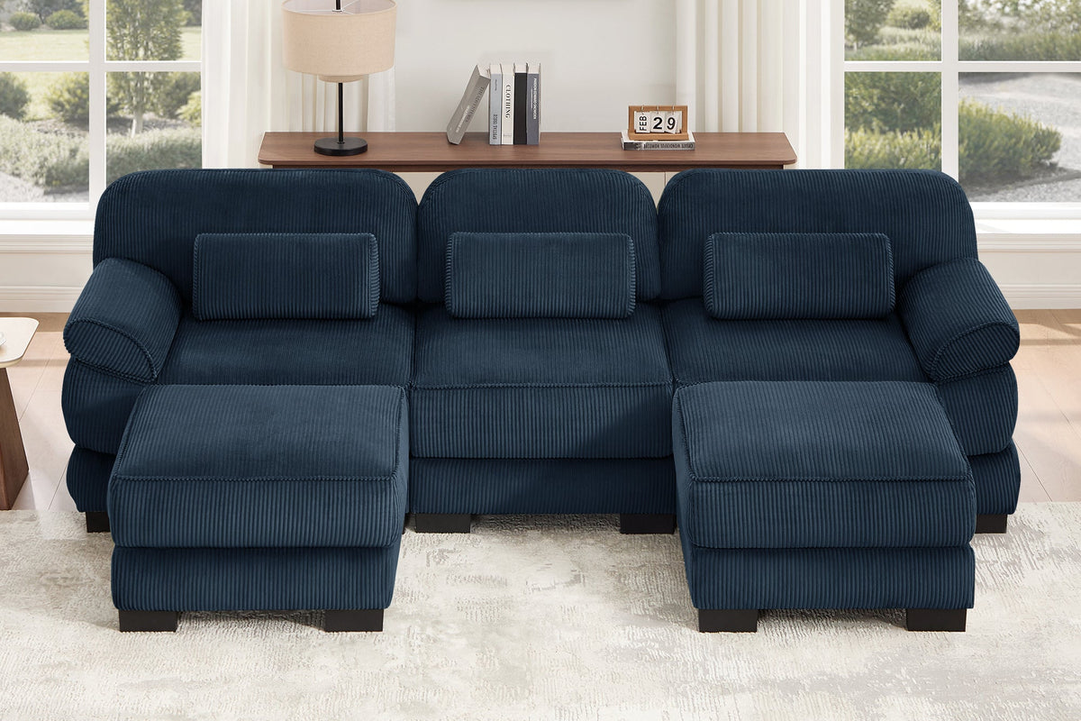 MASON 104" 3-Seater Sofa 2 with Ottomans