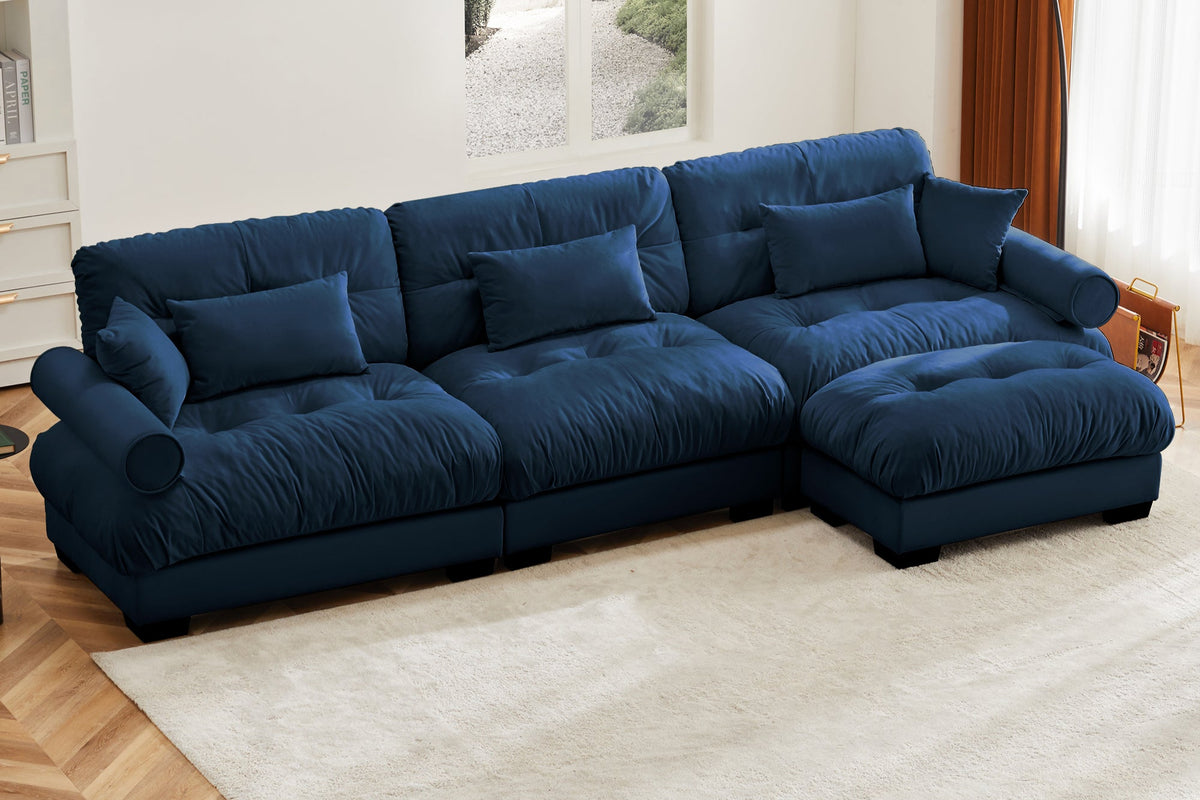 CLOUDIES 134&quot; 3 Seater Sofa with 1 Ottoman