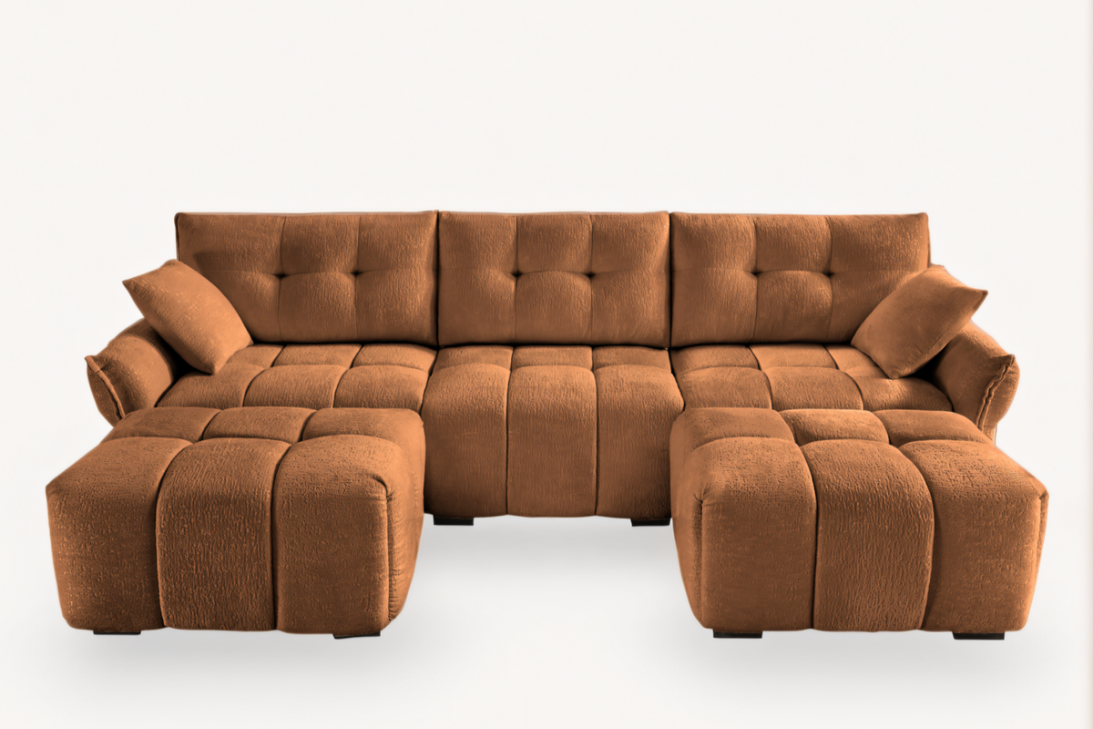 CHARLOTTE 110&quot; 3 Seater Sofa with 2 Ottoman