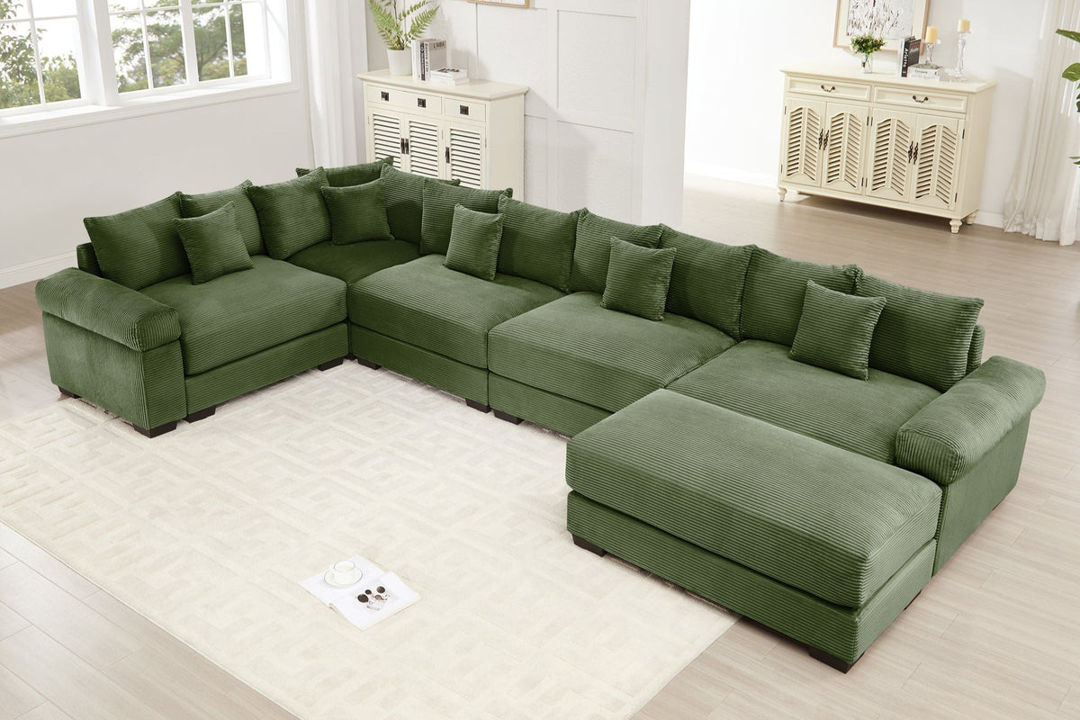 DESEO 233&quot; Sectional Sofa with Ottoman