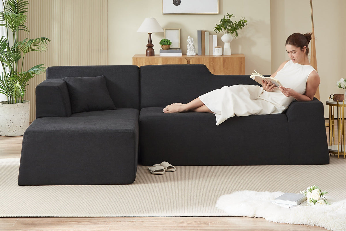 Livo 96" Corduroy Chaise Sofa