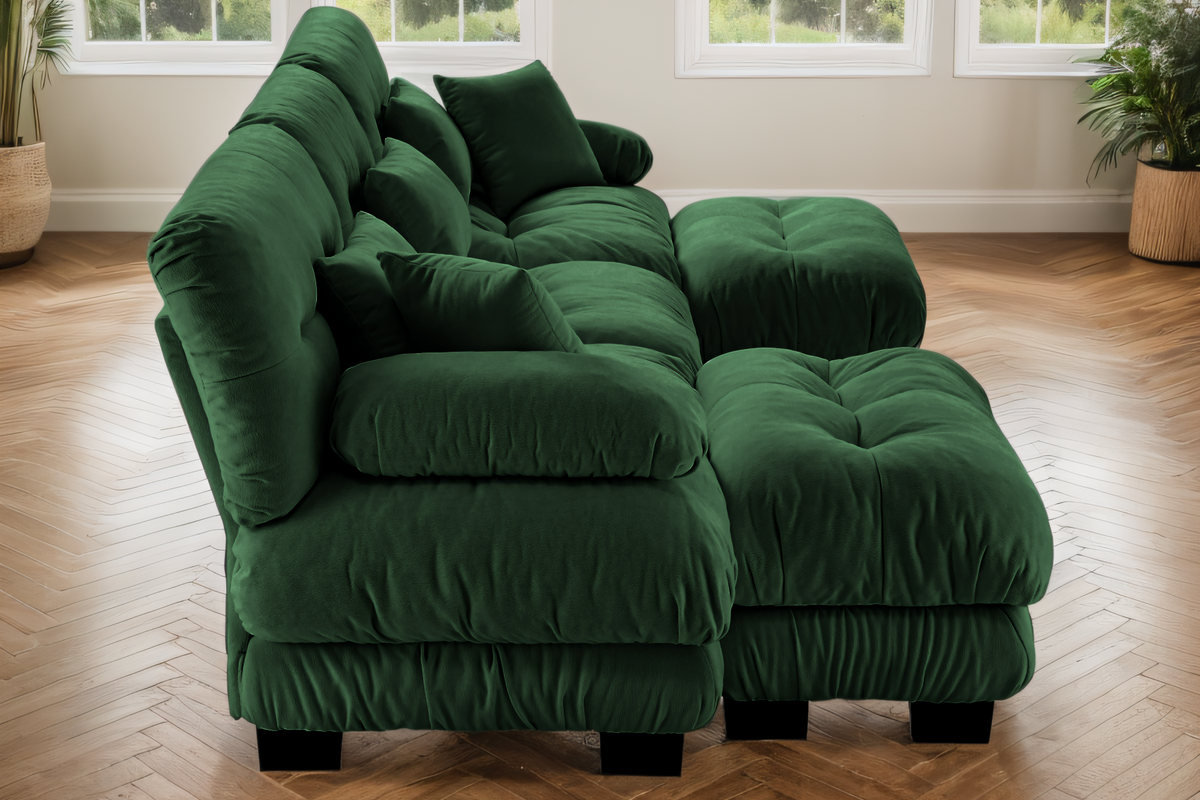 CLOUDIES 134&quot; Sofa 3 Seater with 2 Ottoman