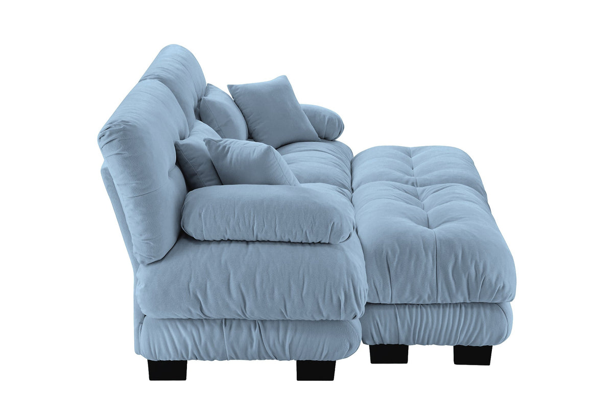 CLOUDIES 94&quot; Loveseat with 2 Ottomans