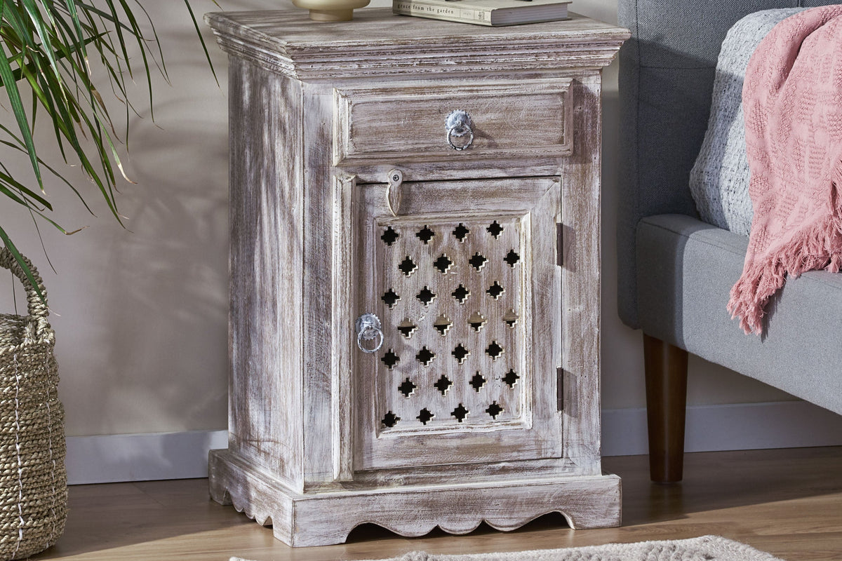 JARVO Nightstand With 1 Drawer 1 Door