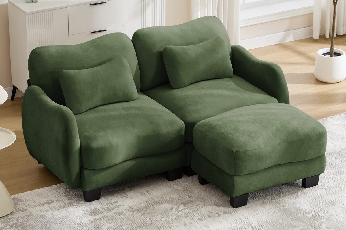 WAVE 81" Loveseat Sofa With 1 Ottoman