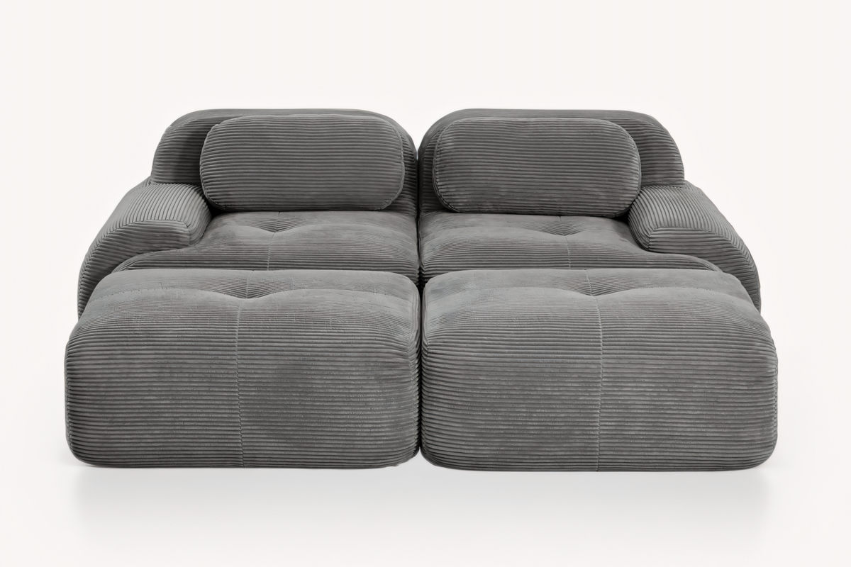 MIA 82&#39;&#39; Loveseat with 2 Ottomans