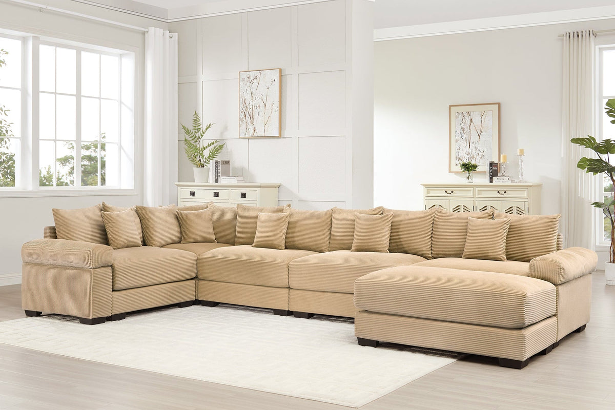 DESEO 233" Sectional Sofa with Ottoman