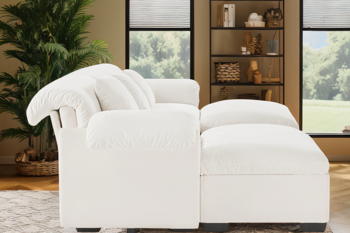 Parris 119&quot; Sofa 3 Seater With 2 Ottoman