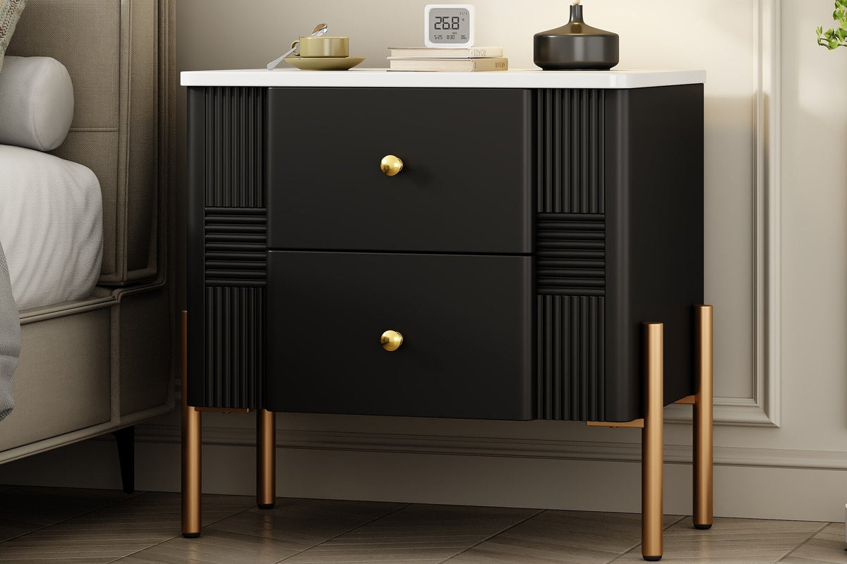 HERIN Modern Nightstand with 2 Storage Drawer