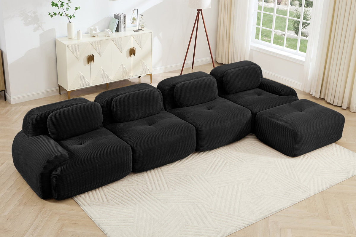 MIA 152&#39;&#39; 4-Seater Sofa with 1 Ottoman