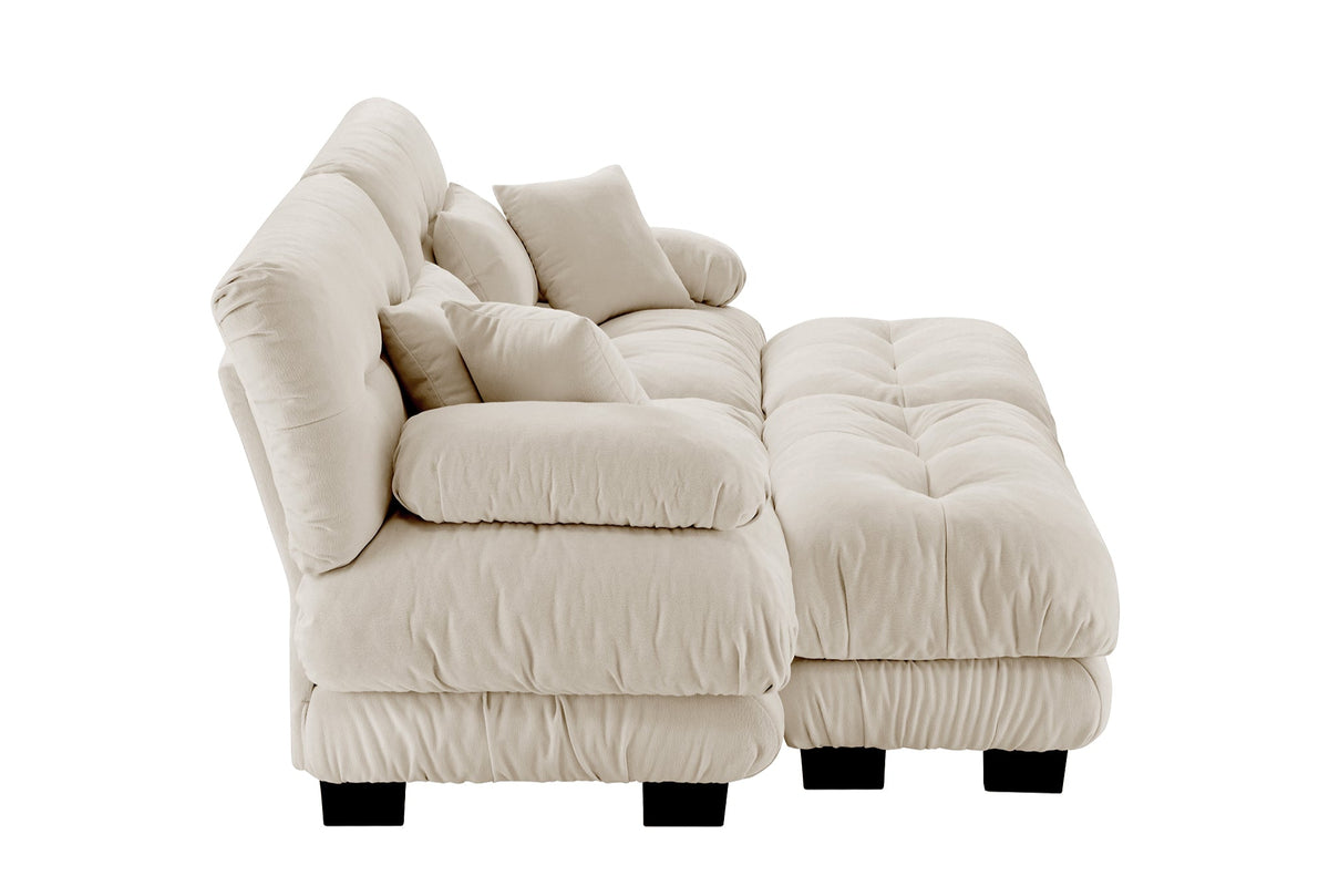CLOUDIES 94&quot; Loveseat with 2 Ottomans