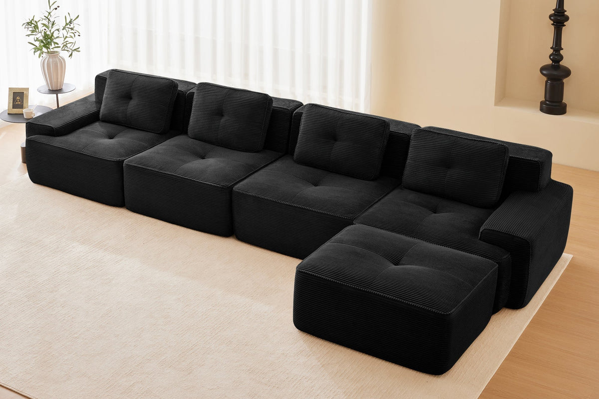 CORDELIA 153" 4-Seater Sofa with 1 Ottoman
