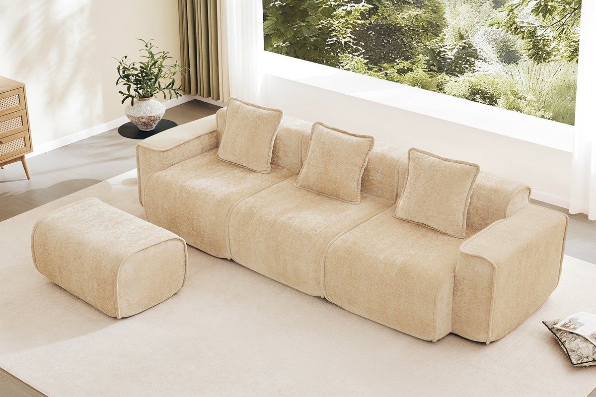 HARRISON 108" 3-Seater Sofa with 1 Ottoman