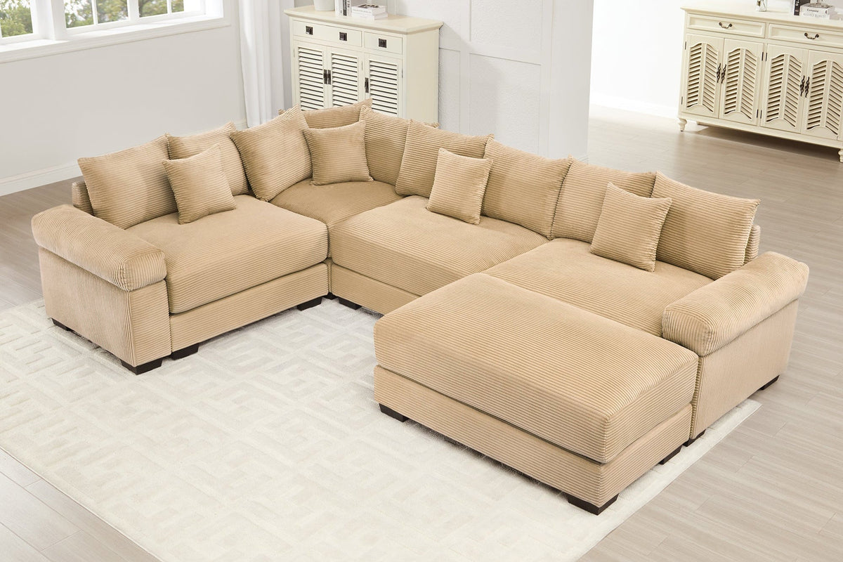 DESEO 196&quot; Sectional Sofa with Ottoman