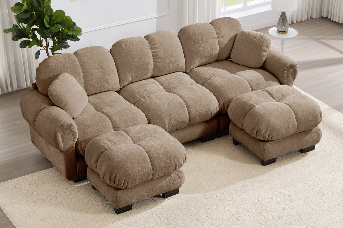 PRINCE 103" 3-Seater Sofa With 2 Ottomans