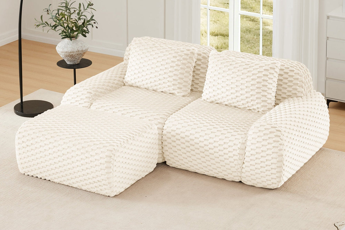 LAURENT 82" Loveseat with 1 Ottoman