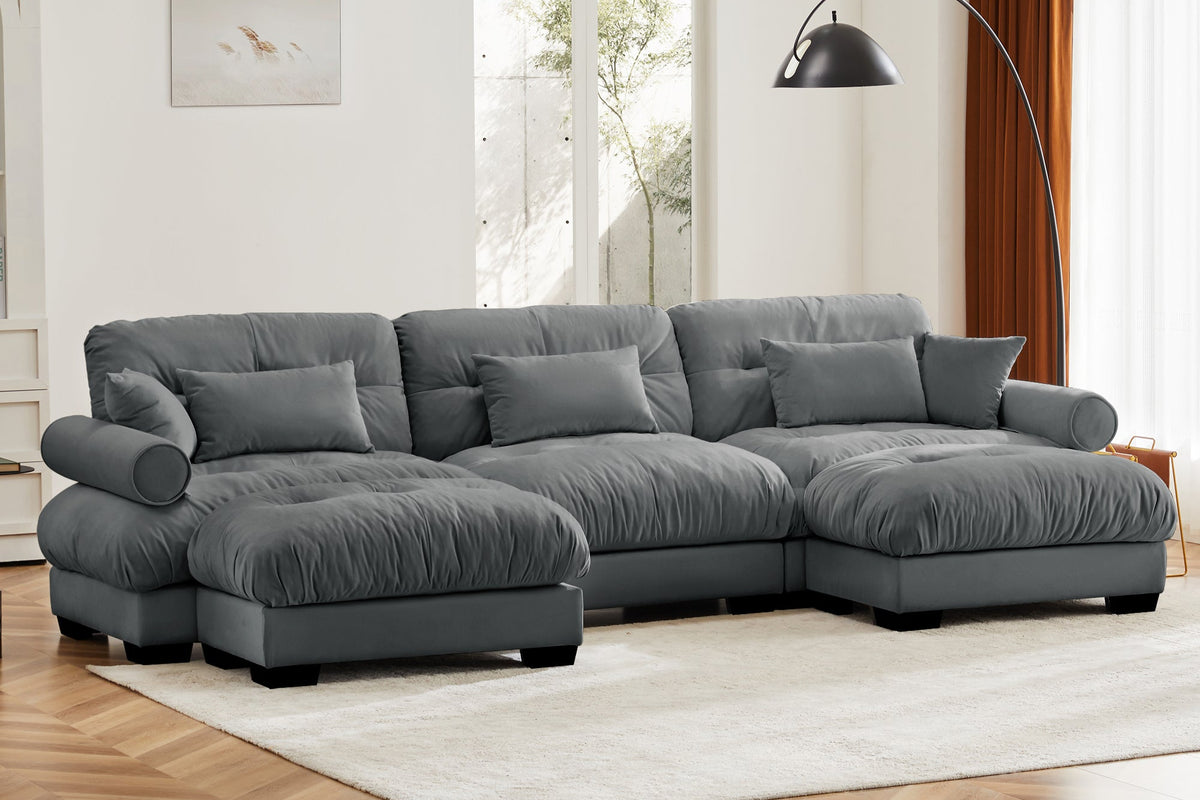 CLOUDIES 134&quot; 3 Seater Sofa with 2 Ottomans