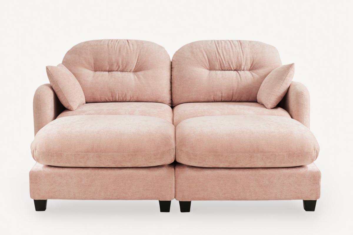 NUVIA 74&quot; Loveseat with 2 Ottomans