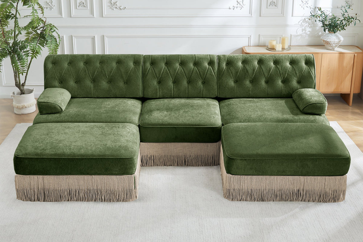 ELIZA 106" 3-Seater Sofa With 2 Ottomans