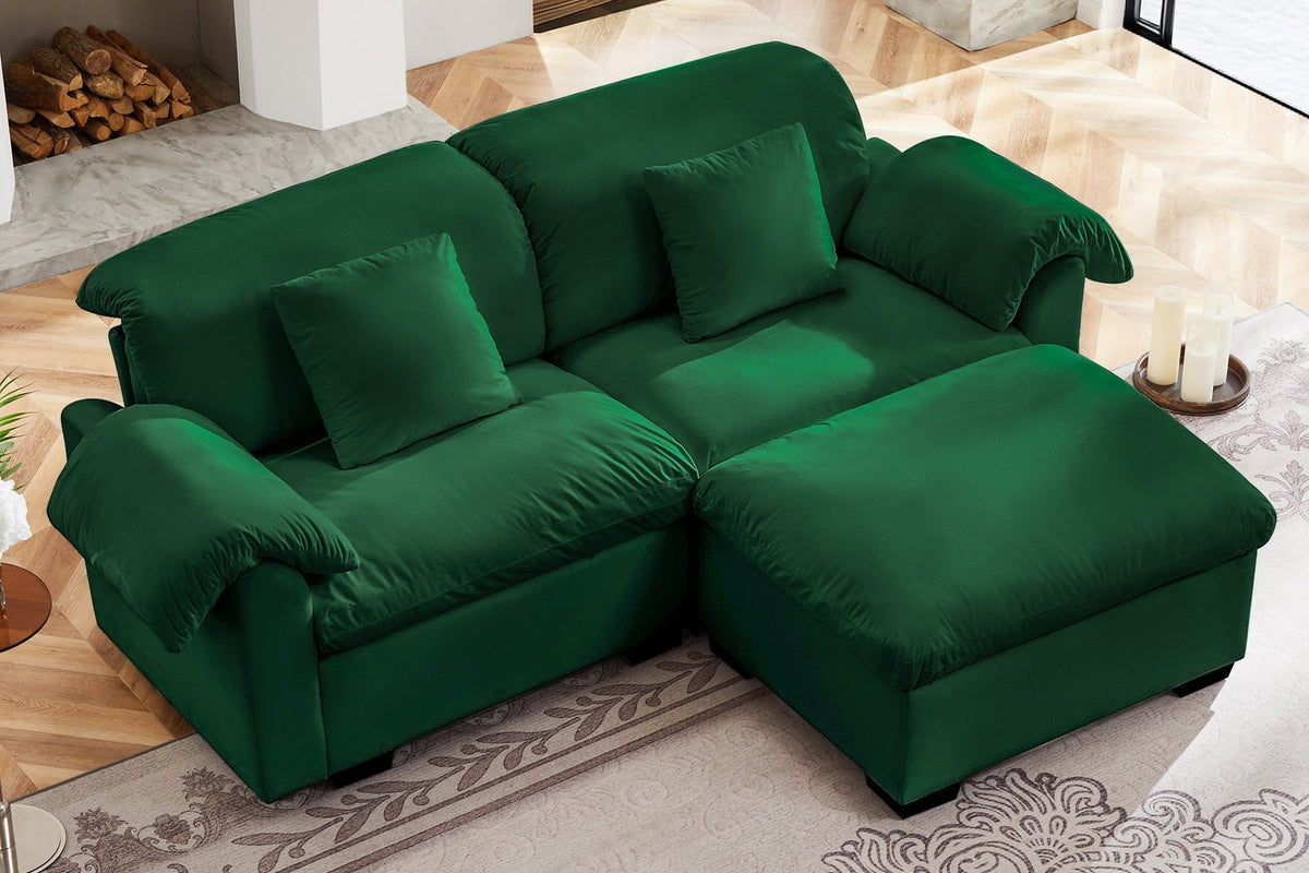 Parris 84&quot; Sofa 2 Seater With 1 Ottoman