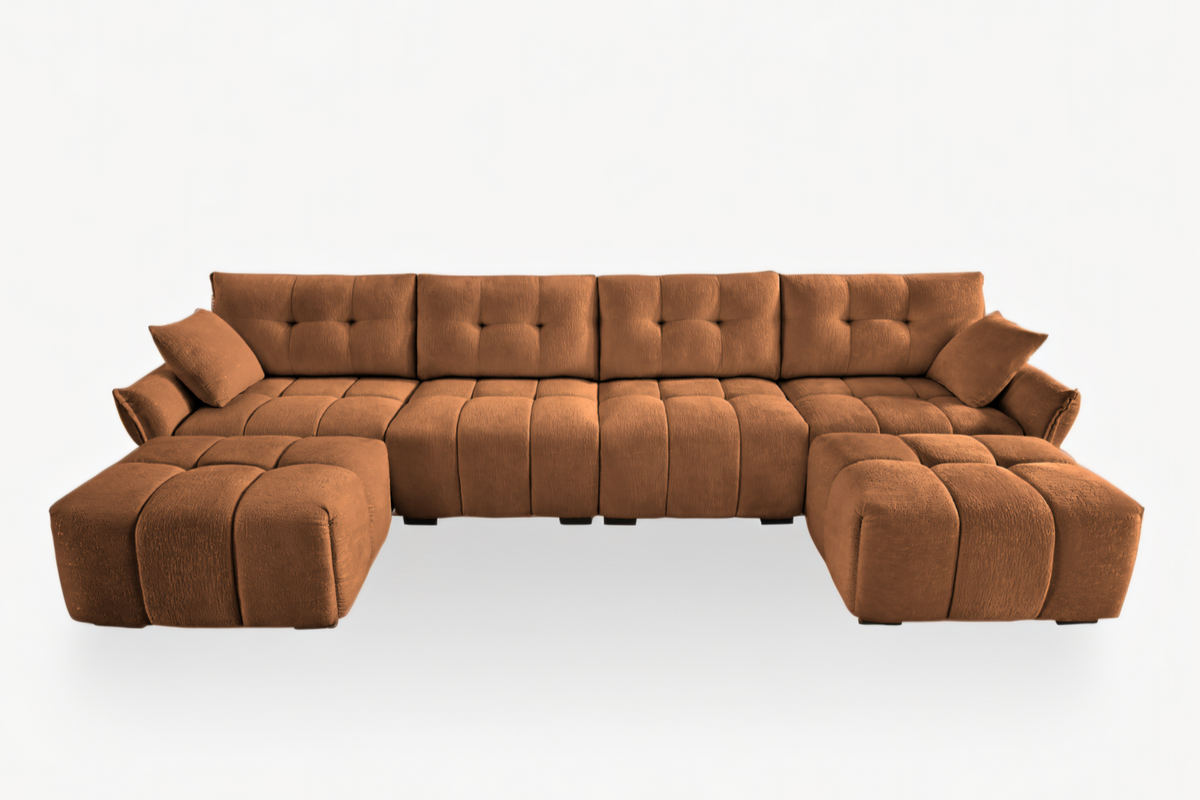 CHARLOTTE 141&quot; 4 Seater Sofa 2 Ottoman