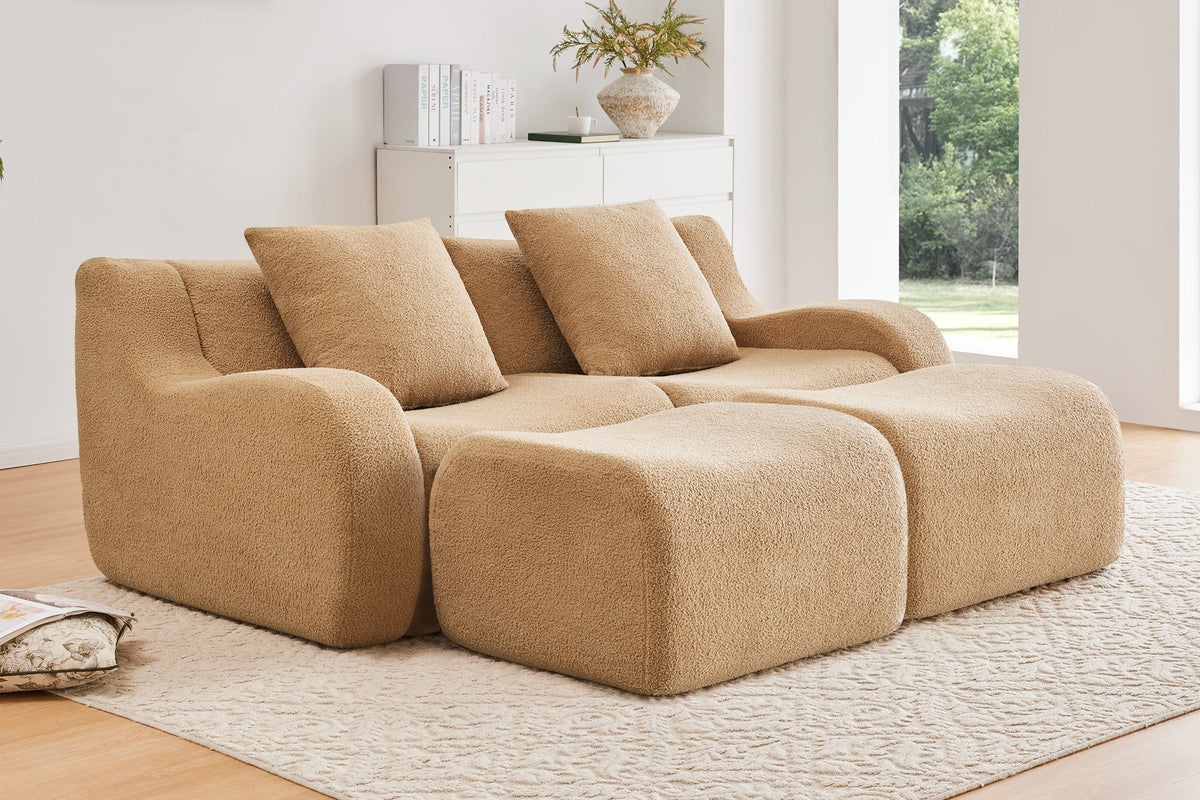 ROMA 82.7" Loveseat with 2 Ottomans